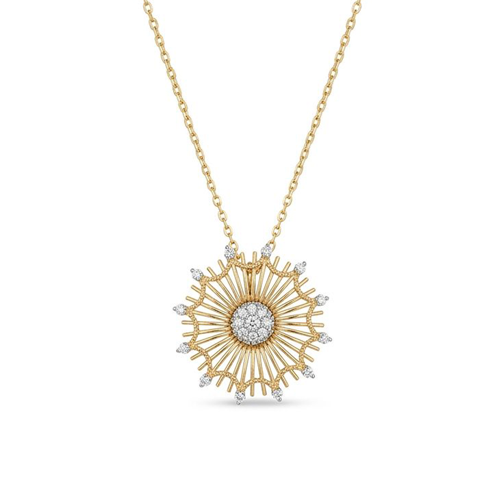 diamond and gold flower pendant